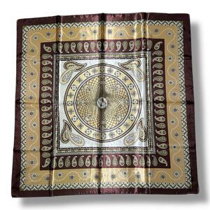 Brown Scarf 35” X 35” White Paisley Women Headscarf Scarve